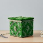 "SCORR EcoChoiceHub Eco-Friendly Rustic Sabai Grass Box with Iron Frame "